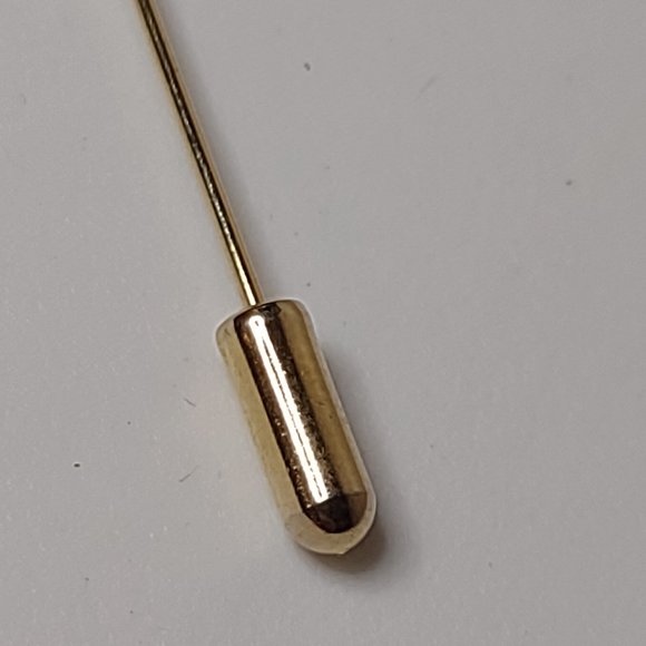 Gold Tone And Brown Cute Vintage Stick Pin - Picture 5 of 10